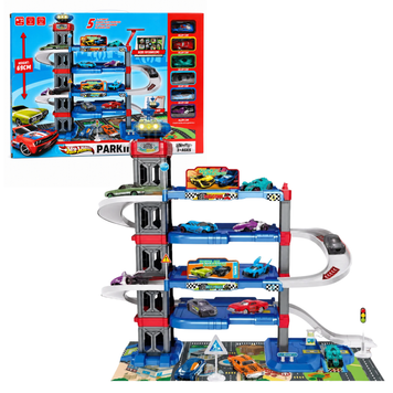 Ігровий паркінг Hot Wheels Parking Lot, 5 рівнів, великий гараж з треками, ліфтом, світлом, звуком та машинками