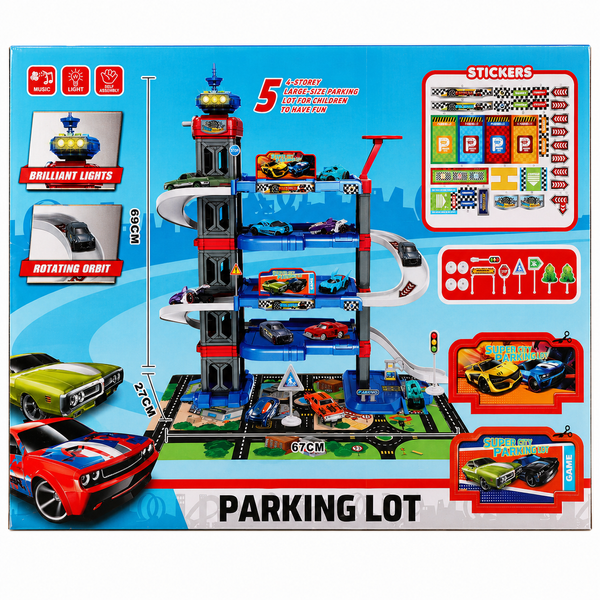Ігровий паркінг Hot Wheels Parking Lot, 5 рівнів, великий гараж з треками, ліфтом, світлом, звуком та машинками