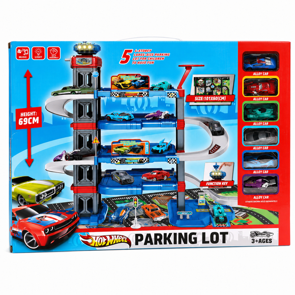 Ігровий паркінг Hot Wheels Parking Lot, 5 рівнів, великий гараж з треками, ліфтом, світлом, звуком та машинками