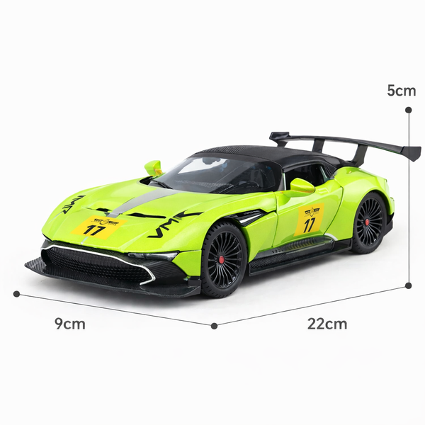 Металева машинка спорткар DIE-CAST 1:22, інерційна (pull back), відкриваються двері, Зелений