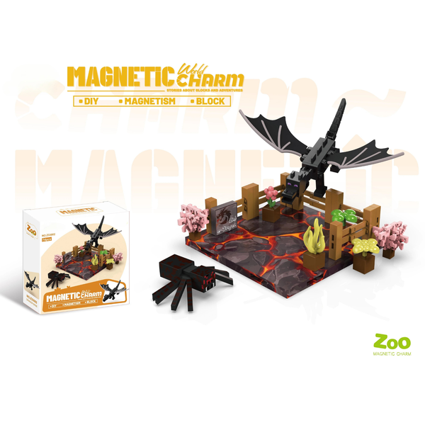 Магнітний конструктор Майнкрафт "Magnetic Charm Zoo" 74 деталей