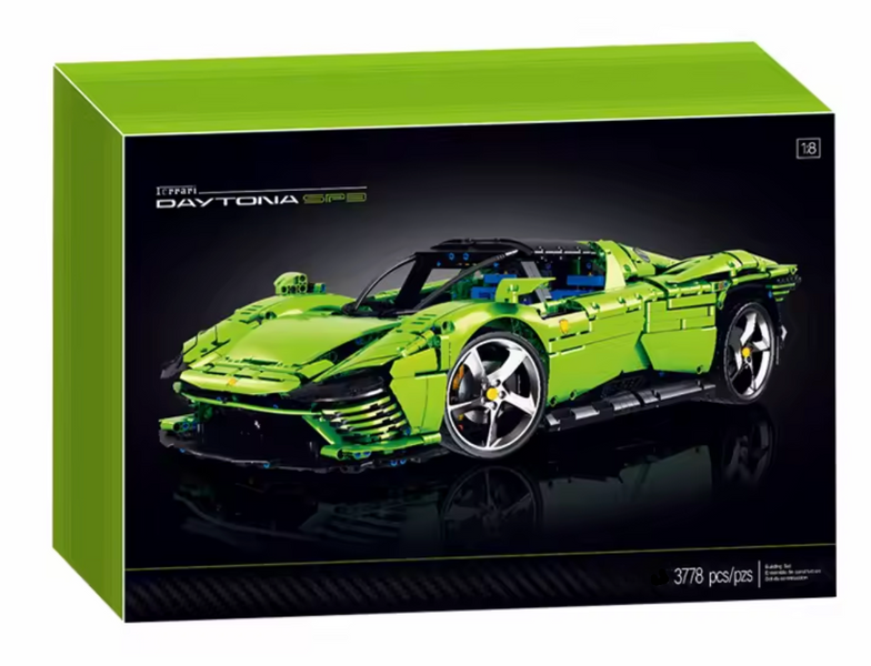 Конструктор "Феррарі Дайтона SP3" 3778 деталей, масштаб 1:8, суперкар для колекціонерів, Зелений