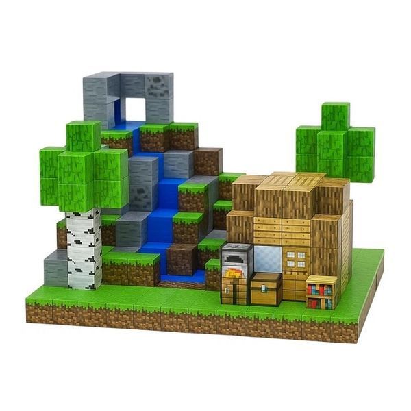 Магнітний конструктор Майнкрафт "Pixel Block Base" 83 деталі з фігурками