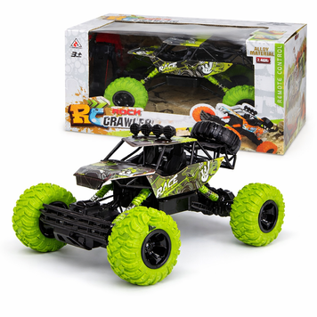 Машинка позашляховик Rock Crawler на радіокеруванні джип всюдихід на великих колесах, Зелений