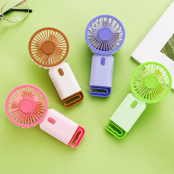 Портативний міні вентилятор USB настільний складаний з акумулятором, ручний компактний вентилятор для дому та офісу, Фіолетовий