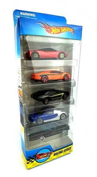 Набір гоночних машинок Racing Series 5 шт, металеві моделі авто, дитячі спортивні автомобілі в коробці
