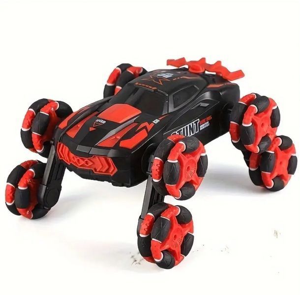 Радіокерована дрифт-машина "RC Stunt Car" 8 коліс, 360&deg; з повним приводом, підсвіткою та парою, Червоний